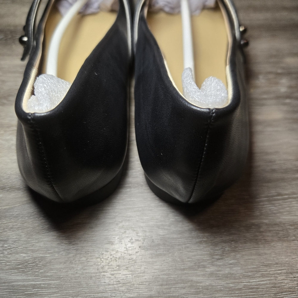 C. Paravano Black Mary Jane Comfort Ballet Flats Square Soft Leather Size 9 New - Picture 5 of 11